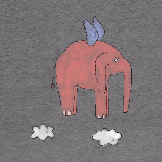 "pink elephant tired of flying" by Mashas01ar